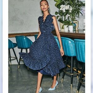 Kate Spade New York Out West Wild Roses Ruffle Wrap Dress size 00 / Xs/S